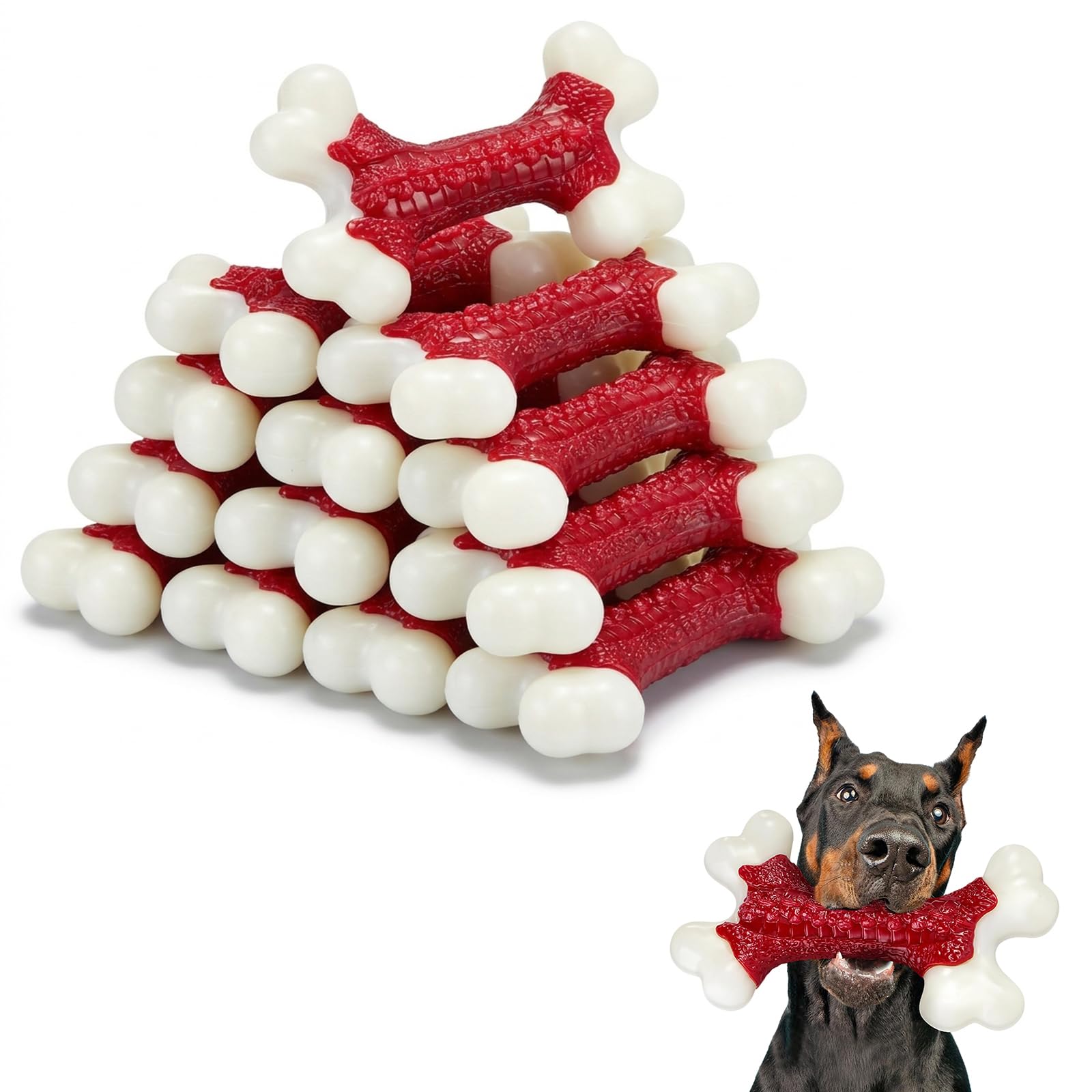 Kseroo 10-Pack Tough Dog Toys, Toys for Aggressive Chewers Large Breed, Chew Dogs, Bone Toy Nylon Dogs Almost Indestructible