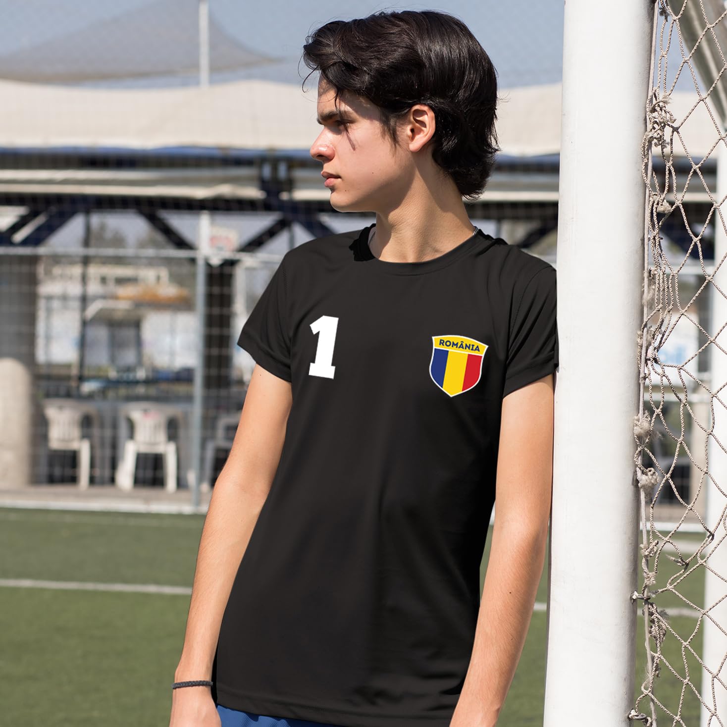 Maglietta da Calcio per Bambini | Maglia Personalizzata con Il Tuo Nome e Numero | T-Shirt per Ragazzi Romania Calcio 2026