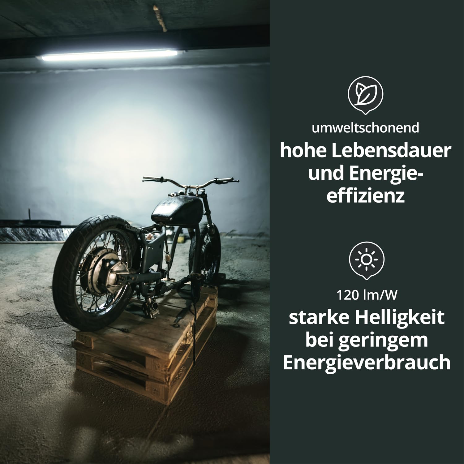 LED Universum Feuchtraumleuchte 150cm IP65 inklusive zwei T8 LED-Röhren 44W 5280 Lumen - 4000K neutralweiß - verknüpfbar - Kellerleuchte Nassraumleuchte Feuchtraumwanne L1576xB94xH58mm