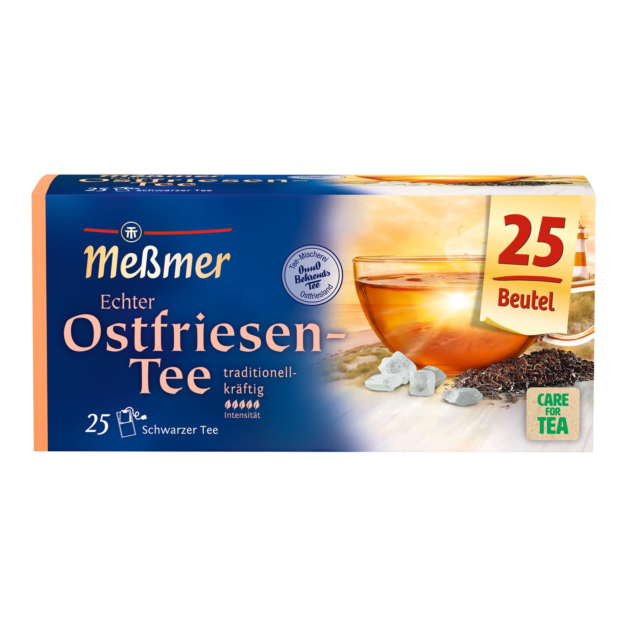 Meßmer Ostfriesen-Tee | Kräftige Schwarztee-Mischung | 25 Teebeutel | Norddeutscher Charakter