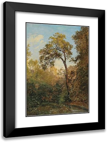 ArtDirect Josef Feid 14x18 Black Modern Frame and Double Matted Museum Art Print Titled - Woodland Interior ArtDirect Josef Feid 14x18 Black Modern Frame and Double Matted Museum Art Print Titled - Woodland Interior