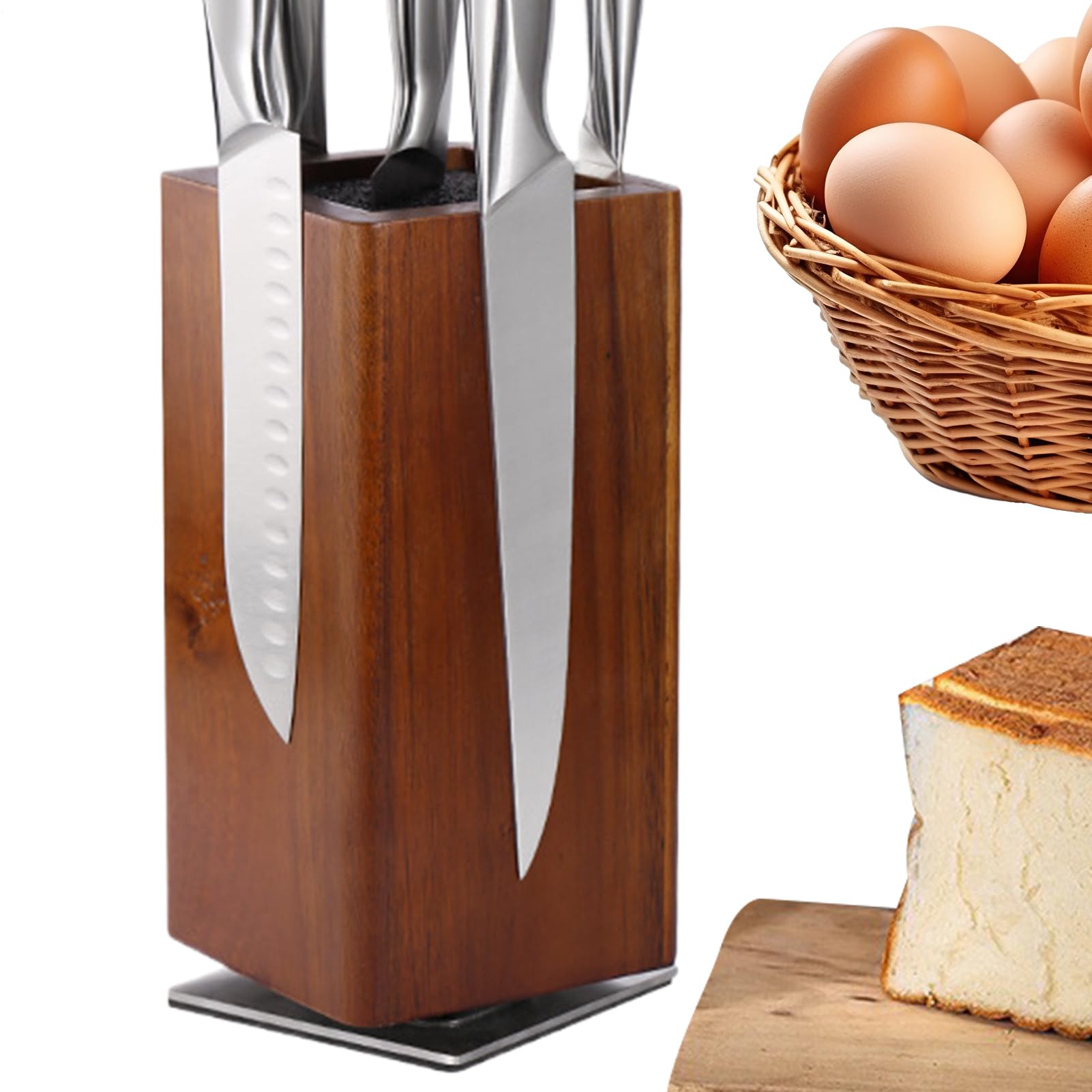 Bloc à couteaux magnétique Bois vertical rotatif | Range-Couteaux En Bois Pour Cuisine Pour chefs, cuisiniers professionnels, passionnés de cuisine, cuisine, restaurant, café,
