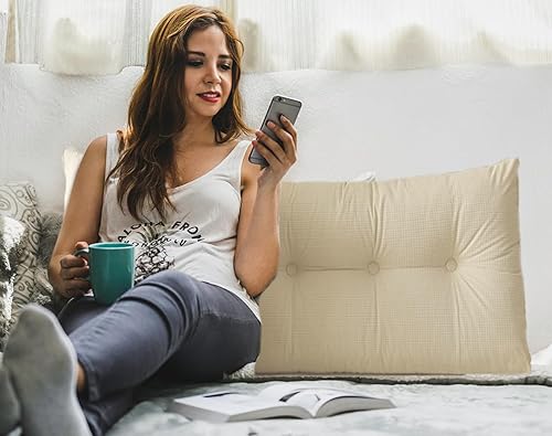 Miniatura 3 de Almohadas de cuña, tamaño individual XL, almohada de lectura para cabecero, almohadas de respaldo para sentarse en cama, cojín triangular grande,