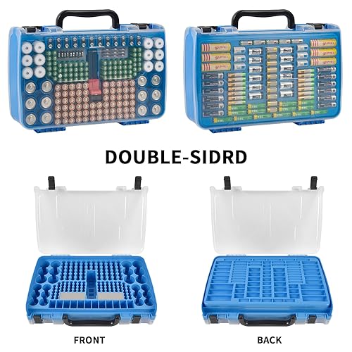 Miniatura 9 de Battery Storage Organizer Case Holder Box with Tester, Double-Sided Batteries Fits for 269 Caddy Container AA AAA AAAA 3A 4A 9V C D Lithium 23A