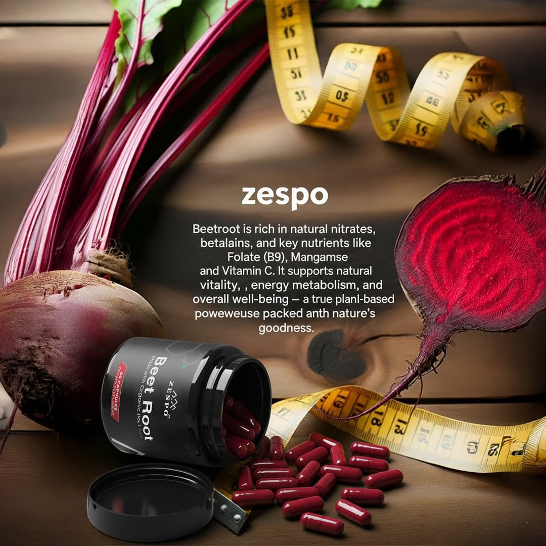Zespo Organic Beet Root Capsules 1000mg, 90 Capsules 3