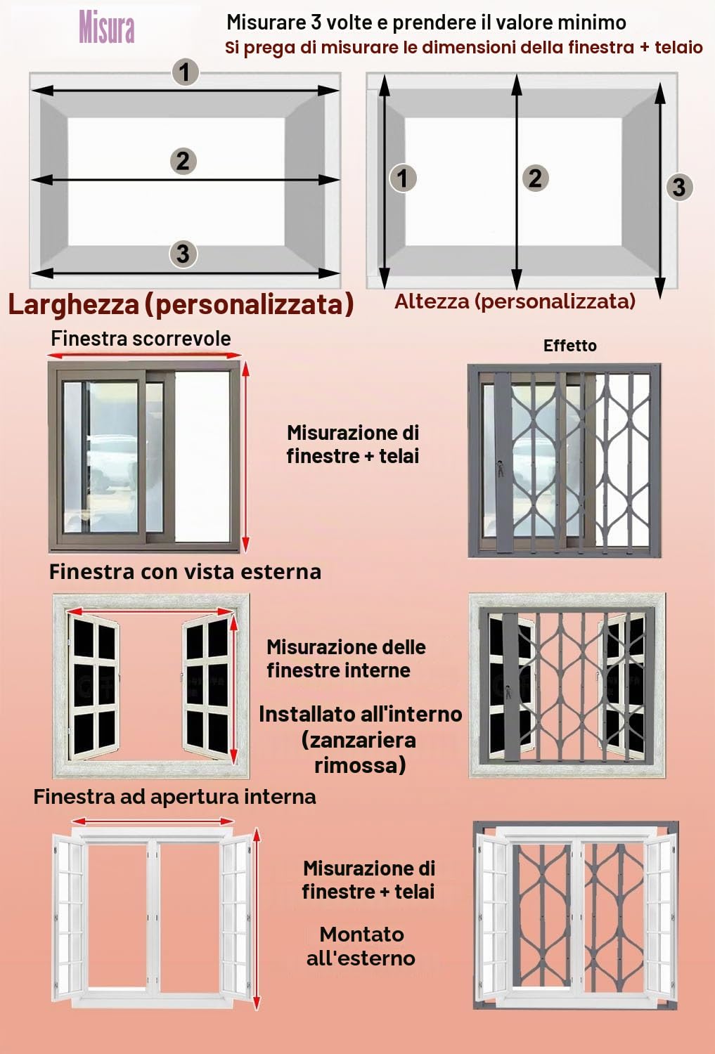 Inferriate per Finestre Grate di Sicurezza per Finestre con Serratura, Cancelletti per Animali Domestici, Gatti / Cani, Barre Antieffrazione Estensibili per Finestre Scorrevoli, Recinzioni di Sicurezz
