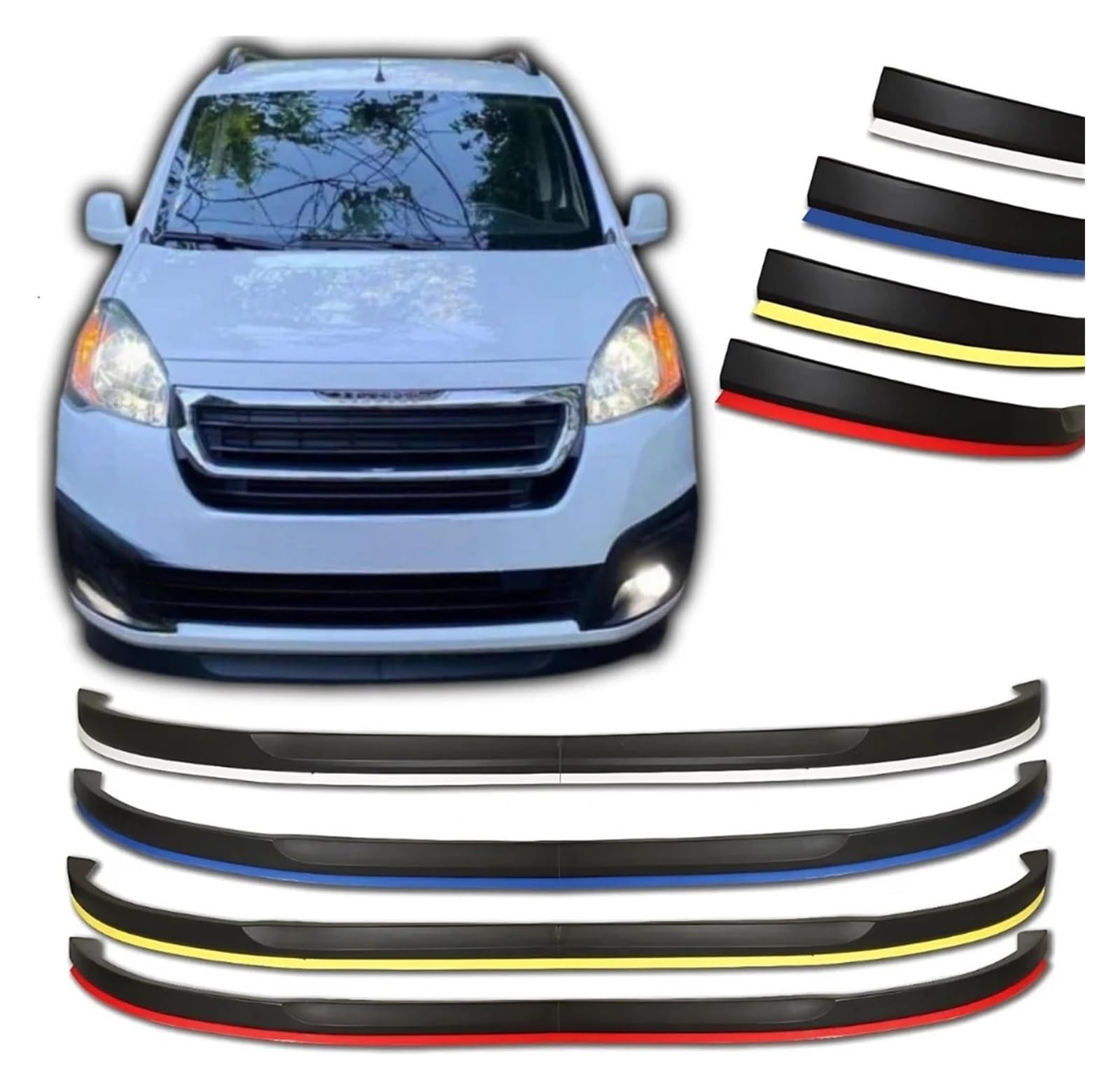 Auto Sottoparaurti Labbro Per Peugeot Per Partner Per Tepee 2 Pezzi Spoiler Carrozzeria Splitter Diffusore ABS Plastica Ricambio Professionale Tuning Paraurti Anteriore Auto