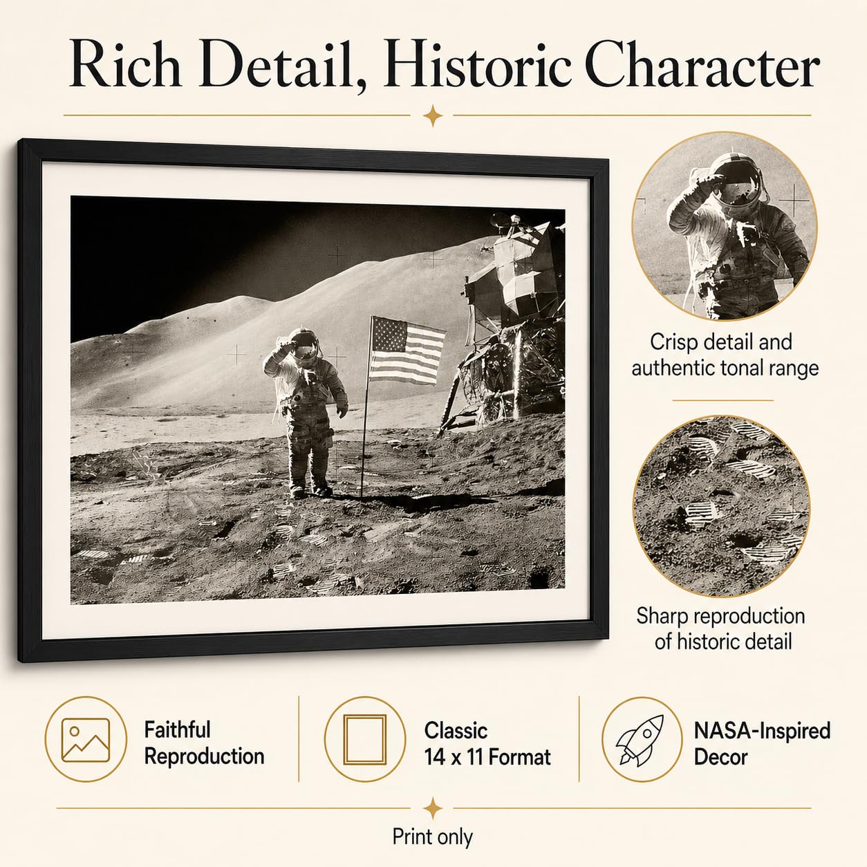 Amazon.com: Apollo 15 Lunar Landing 11x14 Unframed Poster - NASA