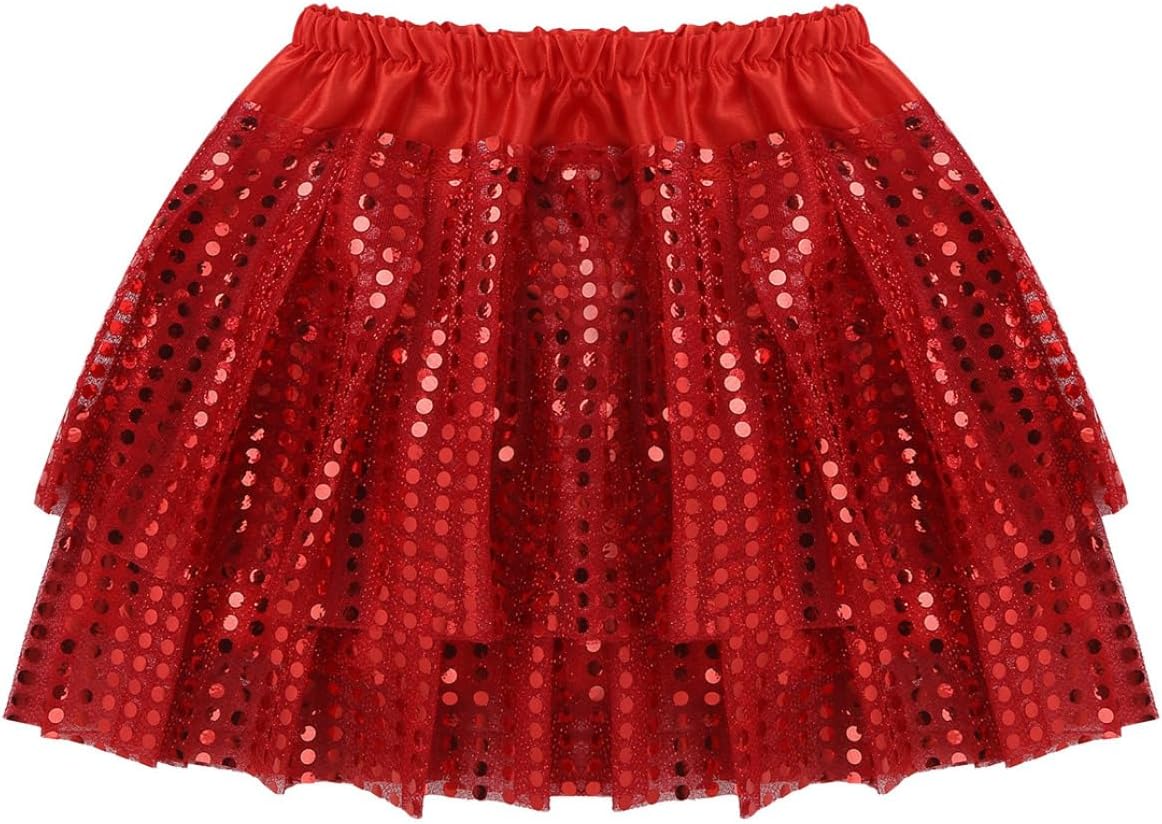 Kids Girls A-line Skirt Dance Tutu Skirt for Latin Jazz Dance Stage Performance