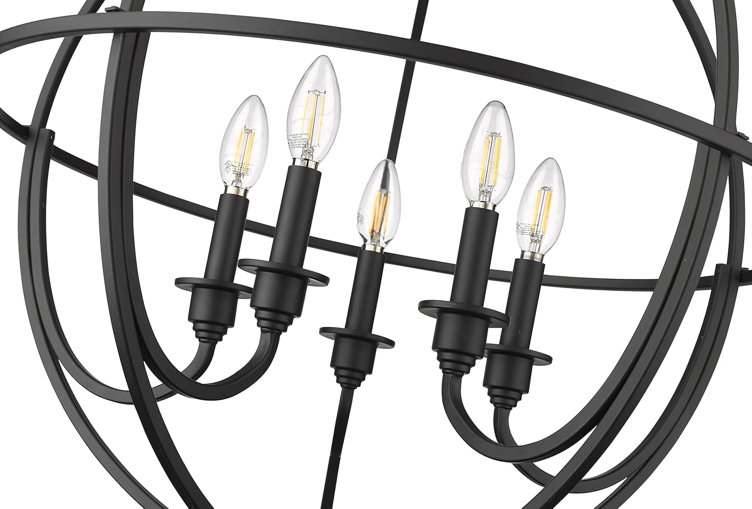ML Lighting | Artemis II Collection | 12305-MB | 5 Light Modern Centerpiece Chandelier Ceiling Light in Matte Black Finish | Perfect for Kitchens, Foyers, Hallways, Living Rooms or Entryways