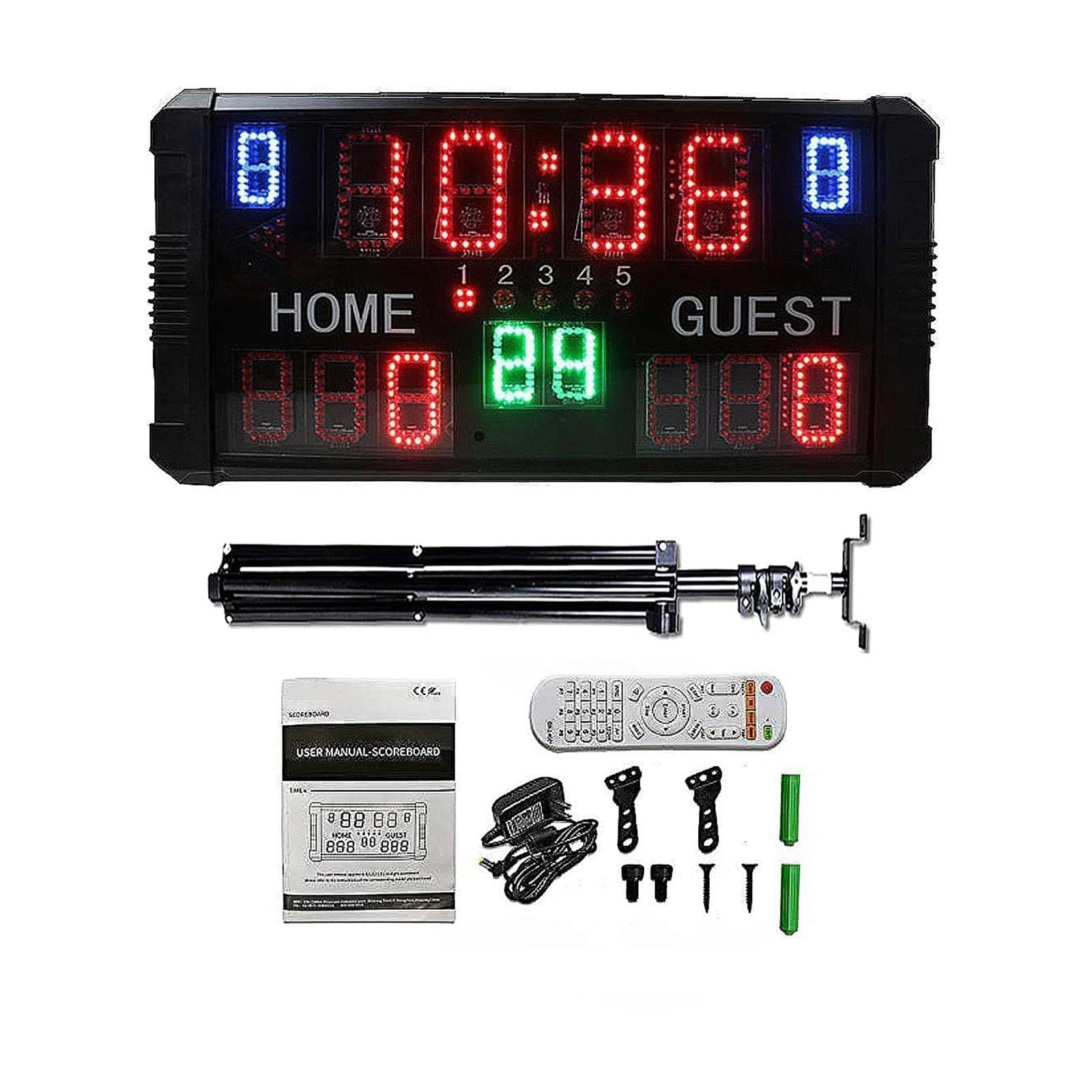 JVDDI Electronic Basketball Scoreboard With 24 S Shot Clock, APP Control Optional, Outdoor Use(Suit B)