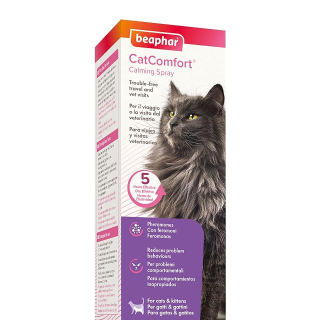 Beaphar CatComfort Spray para Gatos, Antiestrés para Gatos, con Feromonas, Reduce Estrés y Ansiedad