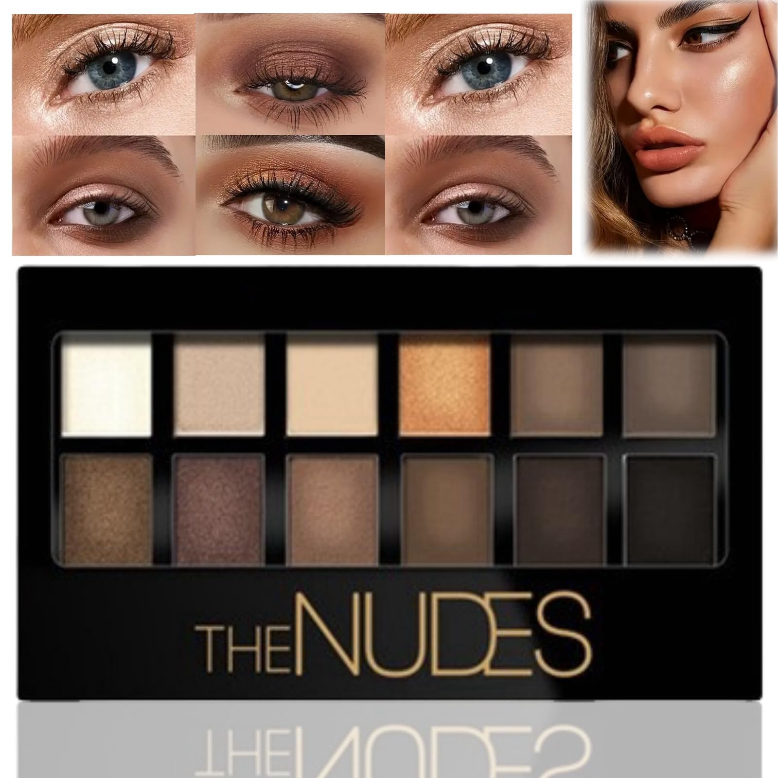 Nude Eye Shadow Pallets for Women,Smoky Eyeshadow Palette Makeup,Highly Pigmented Matte Eyeshadow Palettes,Waterproof Long Lasting Nude Eyeshadow Palette,Shimmer Eyeshadow,12 Shades Brown Eyeshadow