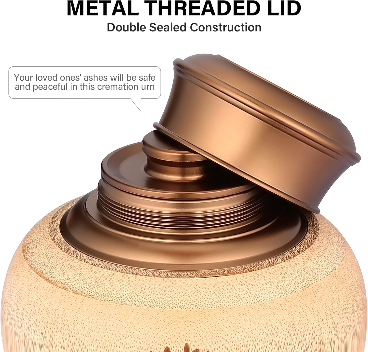 Medium Keepsake Urns for Human Ashes Made of Bamboo,Memorial Cremation Urns for Human Ashes Adult Female Male,Decorative Urns Ash Container with Tree of Life Pattern,Hold Up to 90 Cubic Inch