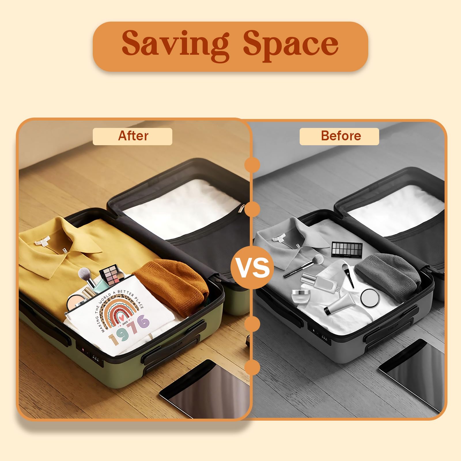 50th Birthday Gifts for Women- Small Comestic Bag Presents for Female 50th Birthday -Personalised 50 Year Old Lady Present Ideal for Best Friend, Sister(only Bag) - 4