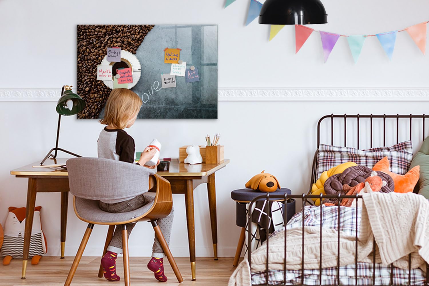 Menú y Pizarra Magnética para Restaurantes y Cafeterías 90x60 Taza de café | Tablero Imantado | Cristal Templado | Mural de Pared | Placa de Acero | Cartelera Informativa | Organizador de Tareas