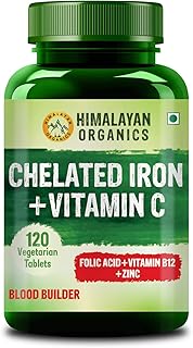 Sponsored Ad - Himalayan Organics Chelated Iron with Vitamin C, B12, Zinc & Folic Acid – 120 Veg Tablets