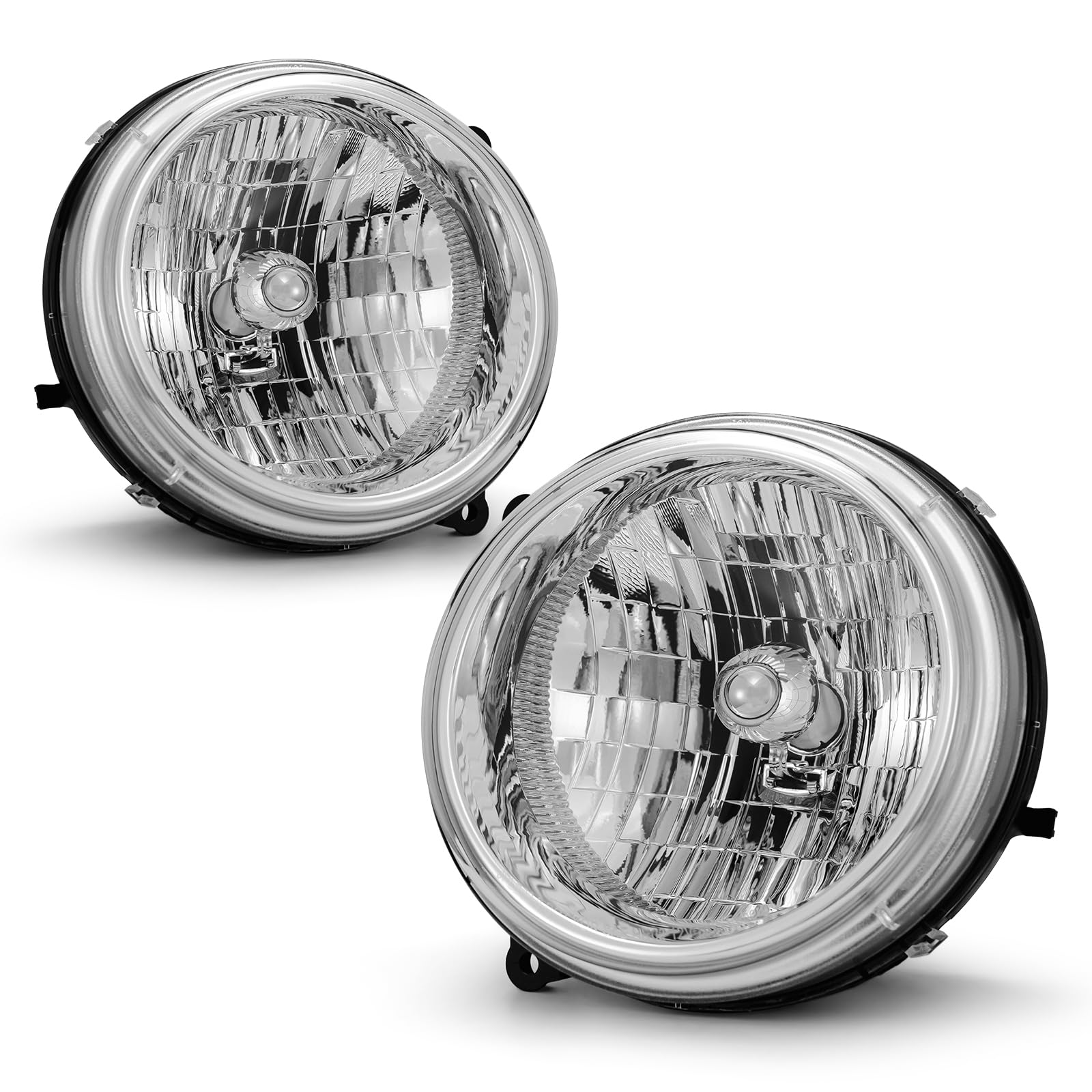 for 2002 2003 2004 Liberty Headlight Assembly 02-04 Liberty Halogen Chrome Headlight Passenger and Driver Side（W/O Bulbs）