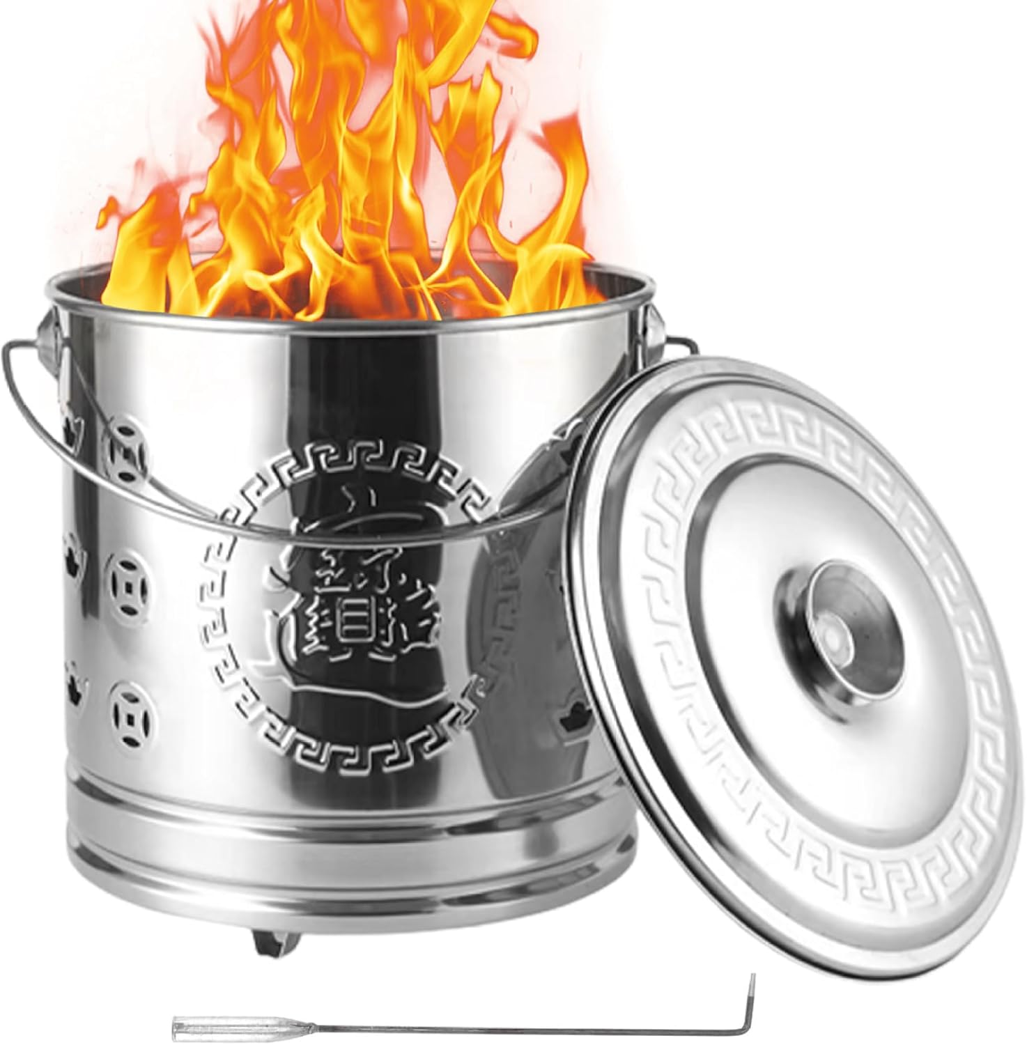 Incinerator Garden Bins Stainless Steel Fire Bin HeatResistant Burning Bin Air Vent Garden