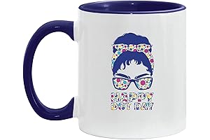 Gift Design Happy Dot Day Girls Hair Bun Cutout Patterned Headband Sunglasses Ceramic Mug