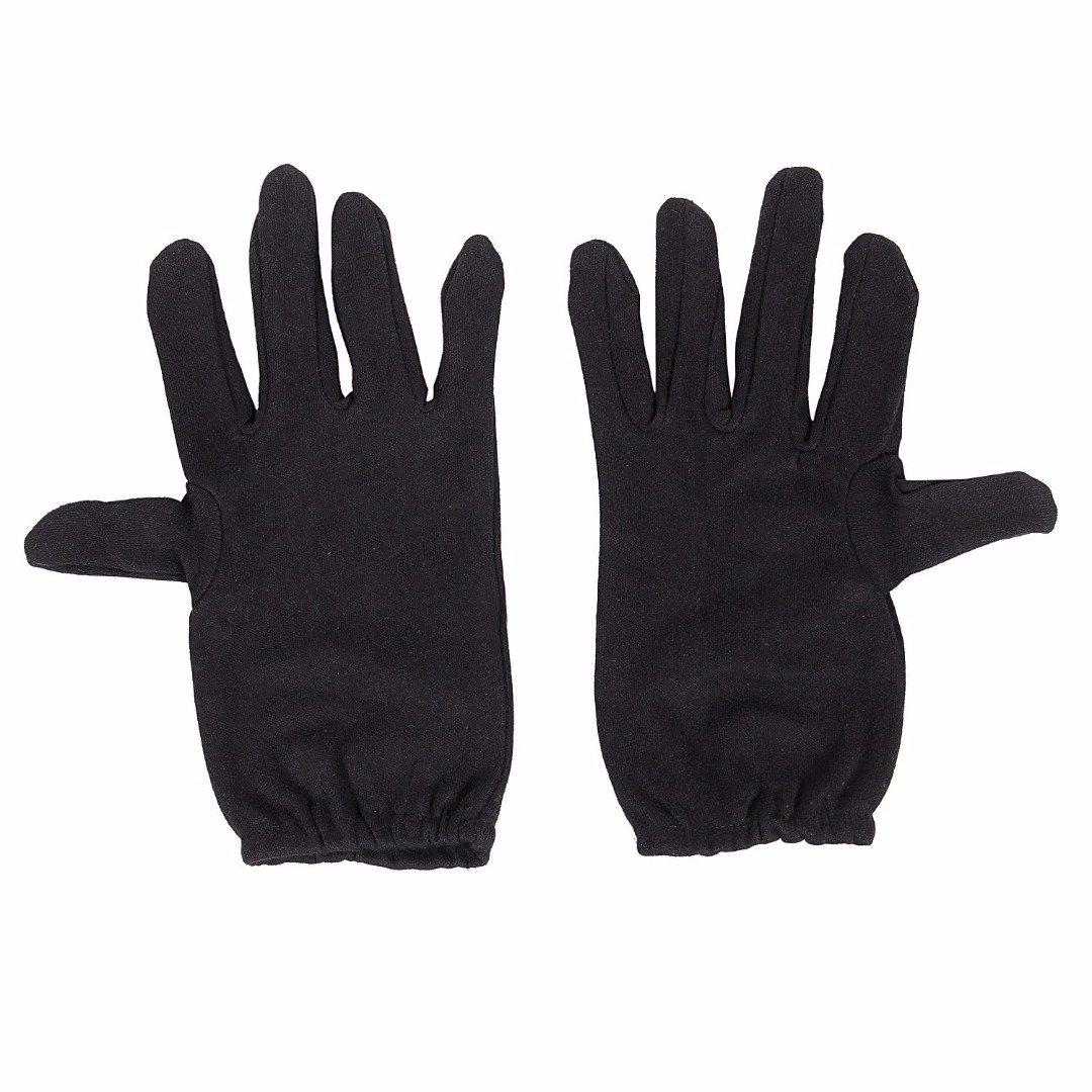 Kuber Industries Cotton Hand Gloves (1 Pair) Black (KI01127), Standard (GLOVES01127)