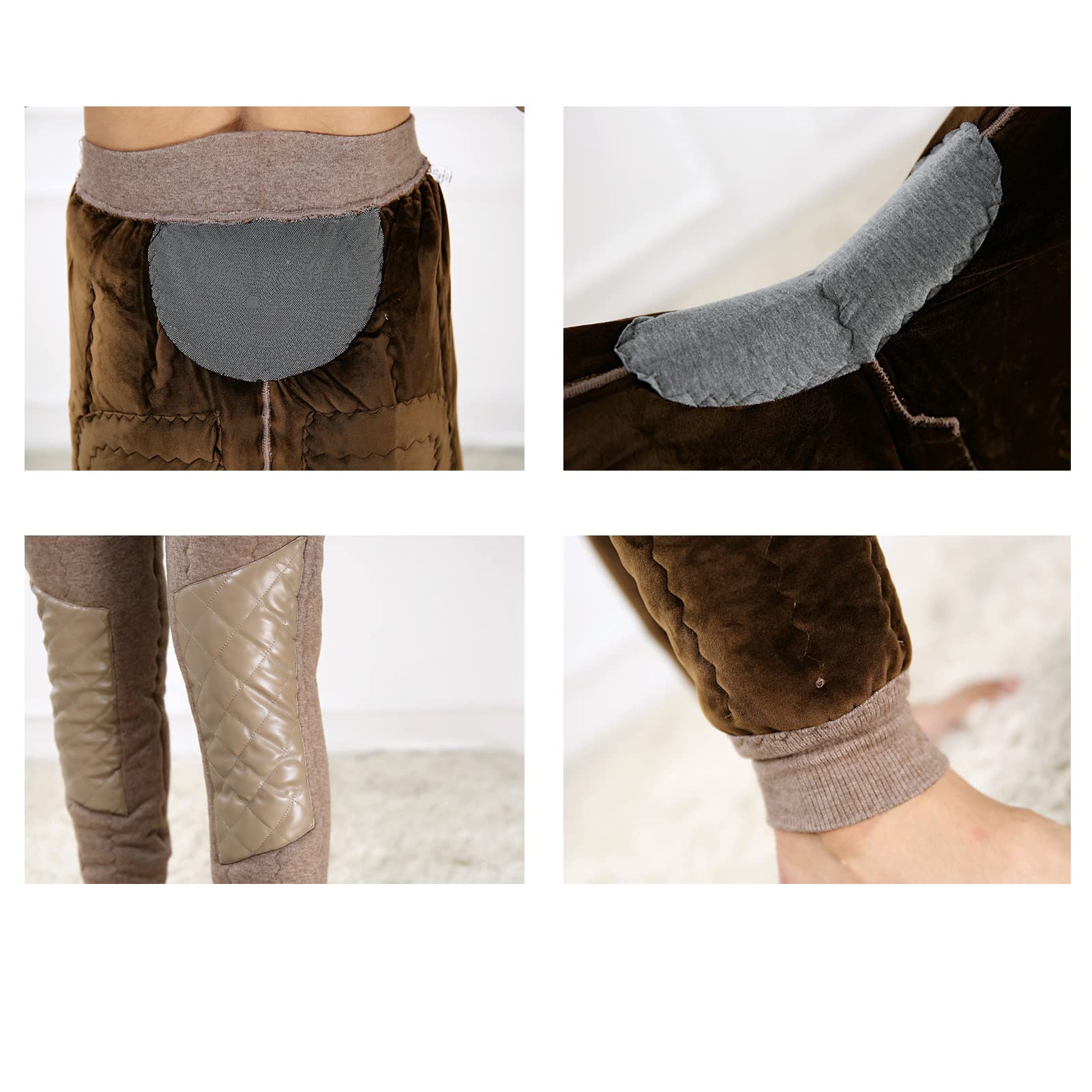 Pantaloni da uomo in pile termico a doppio strato intimo elastico a vita alta pesante inverno caldo foderato lungo Johns leggings pantaloni della tuta pantaloni base Jogger cammello -3XL