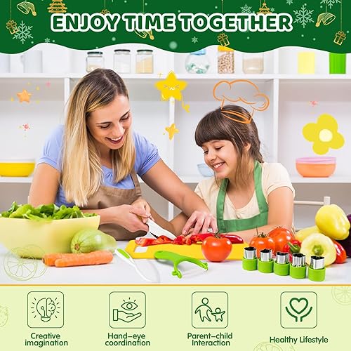 Miniatura 4 de 28PCS Toddler Knife Set - Kids Knifes for Real Cooking, Montessori Kids Kitchen Knife Set with Cutting Board Crinkle Cutters Kid Safe Knives