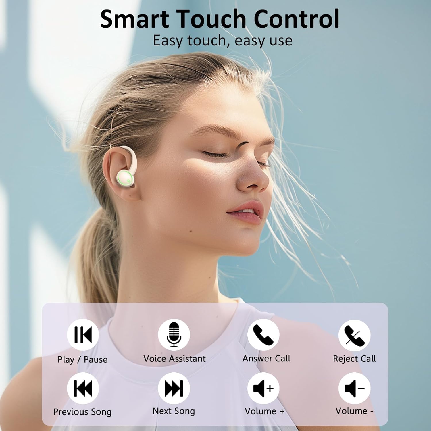 Matast Cuffie Bluetooth sportive, senza fili, Bluetooth 5.4, con cancellazione del rumore ENC e 4 microfoni HD, 50 ore, auricolari in-ear con stereo Hi-Fi, impermeabili IP7