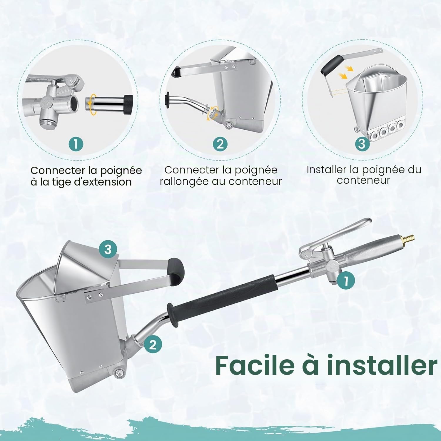 Ciment Machine a Crepir Pneumatique,8 Jet Pistolet Peinture à Mortier avec Couvercle, Sablon a Crepir,Pulvérisateur de Plâtre Trémie pour Murs Plafonds Peinture Outil DIY