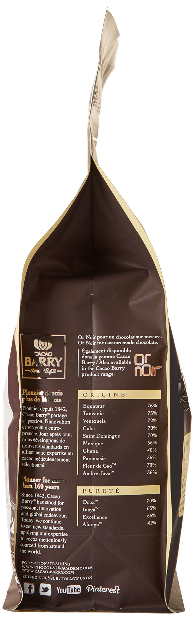 CACAO BARRY 34% Min Cacao Chocolat Zéphyr Pistoles 1 kg
