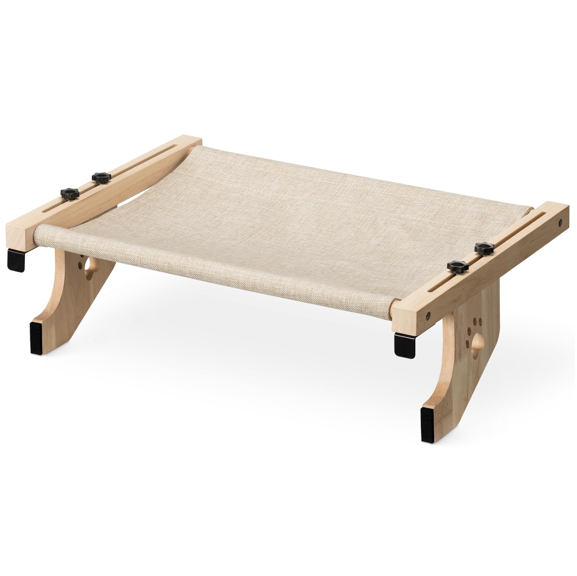 Navaris Cama Colgante para Gatos - Hamaca Gato Ventana de Madera - Instalación sin Herramientas - Estante para Gato MAX. 14 kg - Cama para Gatos de 55 x 38 x 17 cm