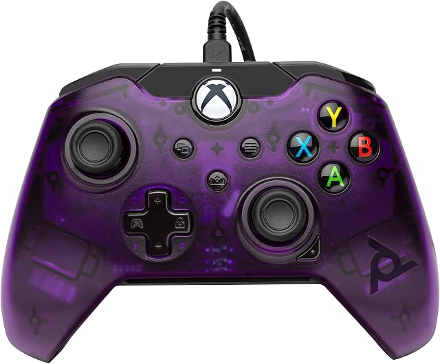 PDP przewodowy Game kontroler - Xbox Series X|S, Xbox One, PC/Laptop Windows 10, Steam Gaming kontroler - USB - Advanced Audio Controls - Dual Vibration Videogame Gamepad - fioletowy