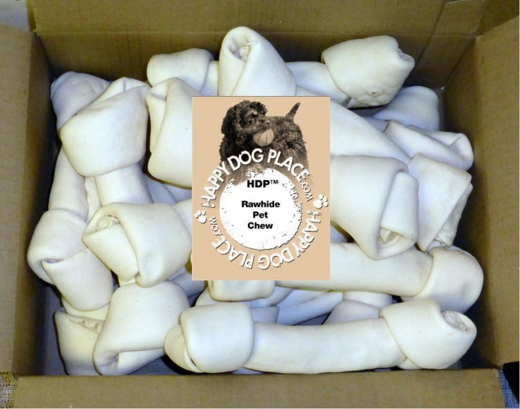 HDP Premium Natural Rawhide Bones 8-9" Size:Pack of 15
