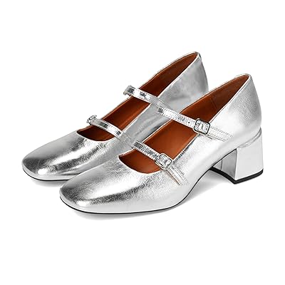Vagabond Shoemakers Adison Leather Mary Jane Pumps High Heels Silver