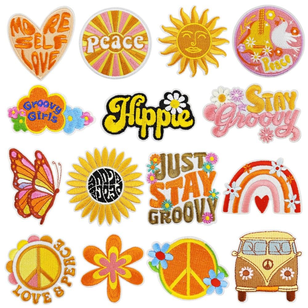 14 Parches Bordados Vintage Para Planchar - Diseños Boho, Decorativos, Para Ropa, Mochilas Y Jeans