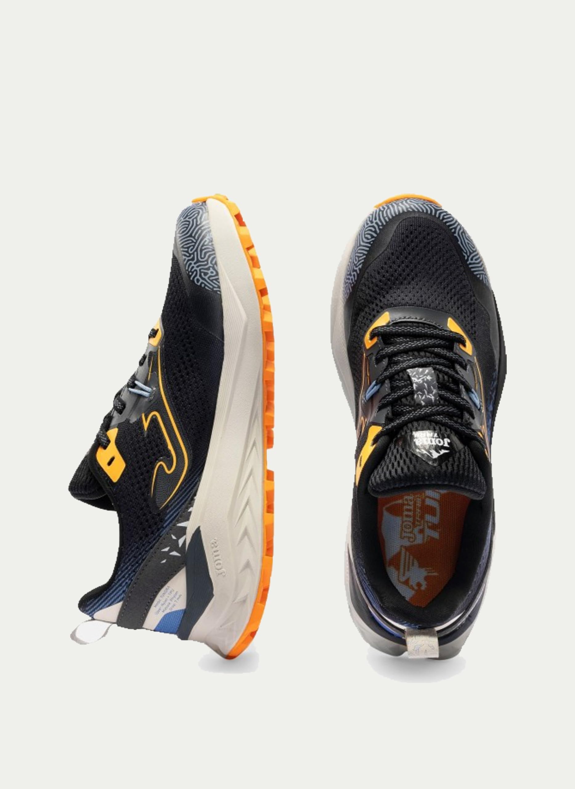 Joma Tundra 2631 Zapatillas Trail Running Hombre, Negro con Naranja, Mesh Transpirable VTS, Suela Caucho, Caña Baja (Sistema Tallas Calzado EU, Adulto, Números, Mediano, 43)