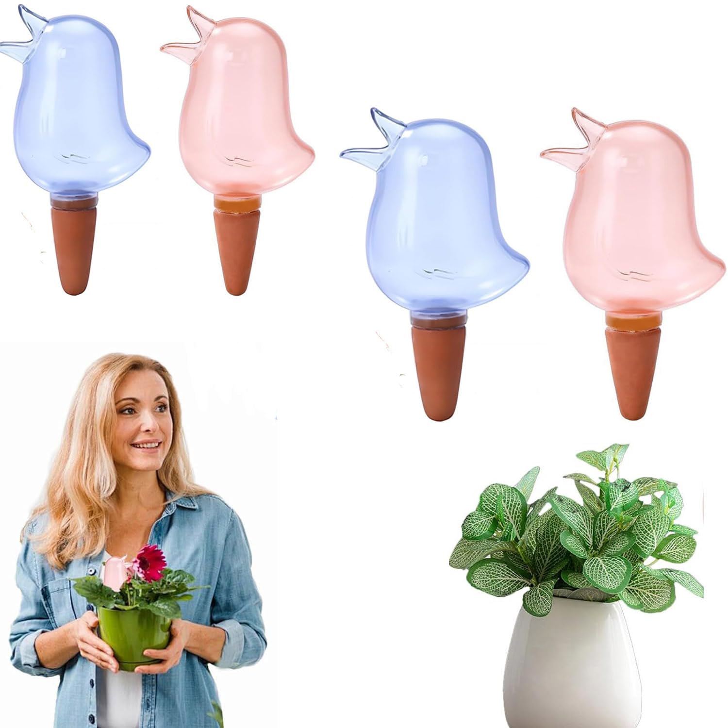 Amazon.co.jp: Roczential 4個入り自動水やり機 自動給水器 植物 自動