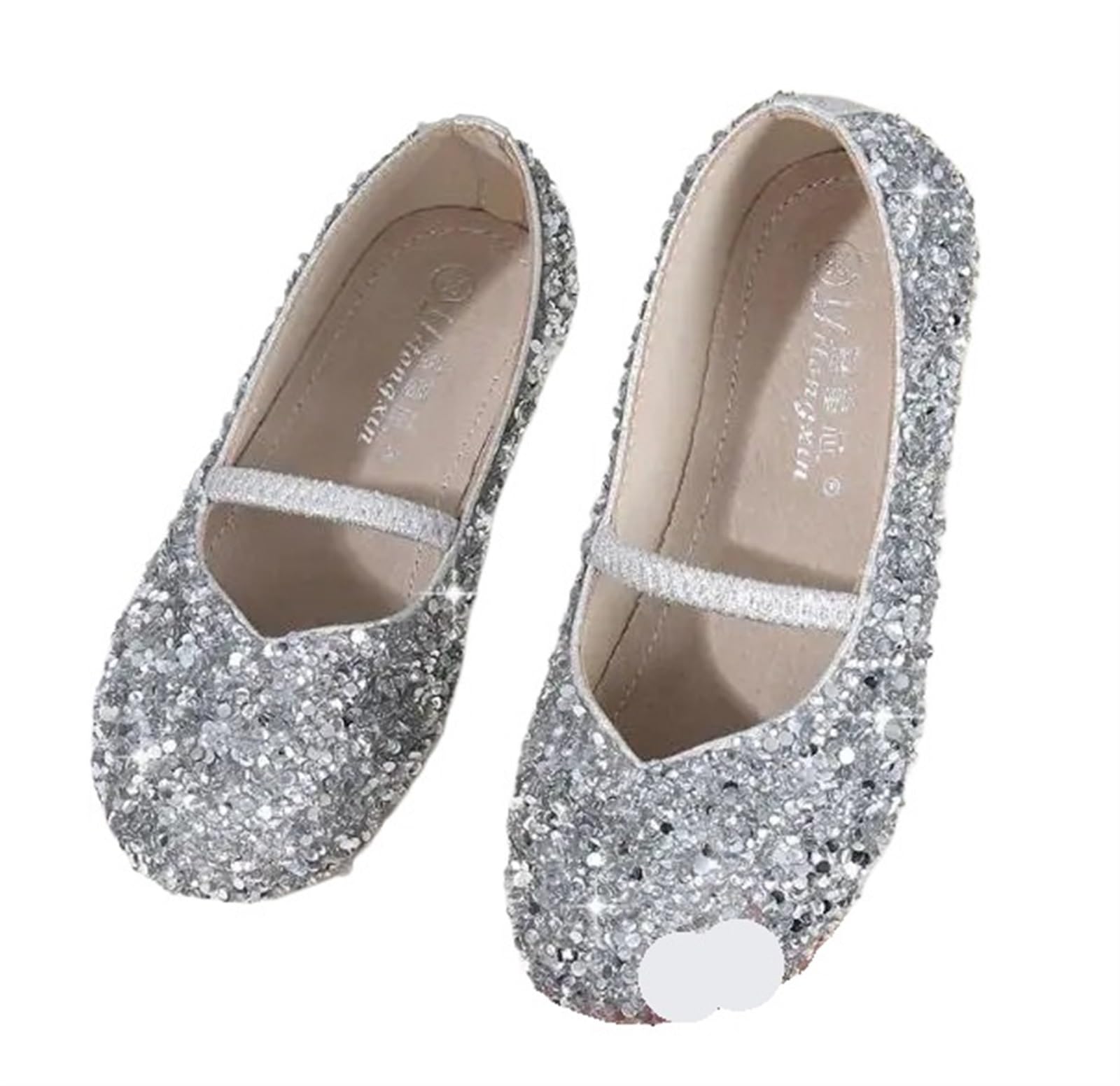 Ballettpantoffeln Abendschuhe Größe 23-36 Mädchen Pailletten Flats Lila Rosa Silber Farbe Kristall Design Prinzessin Tanzschuhe(Sliver,11)
