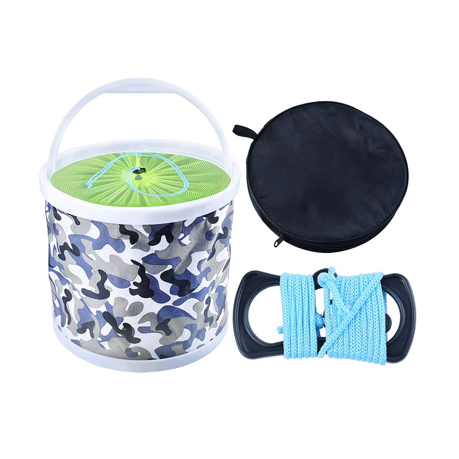 Secchio da pesca Secchio da pesca Secchio pieghevole per pesci Secchio portatile per pesci vivi con corda Secchio da pesca multifunzione Forniture per attrezzi da pesca Secchio per pesci (Dimensioni