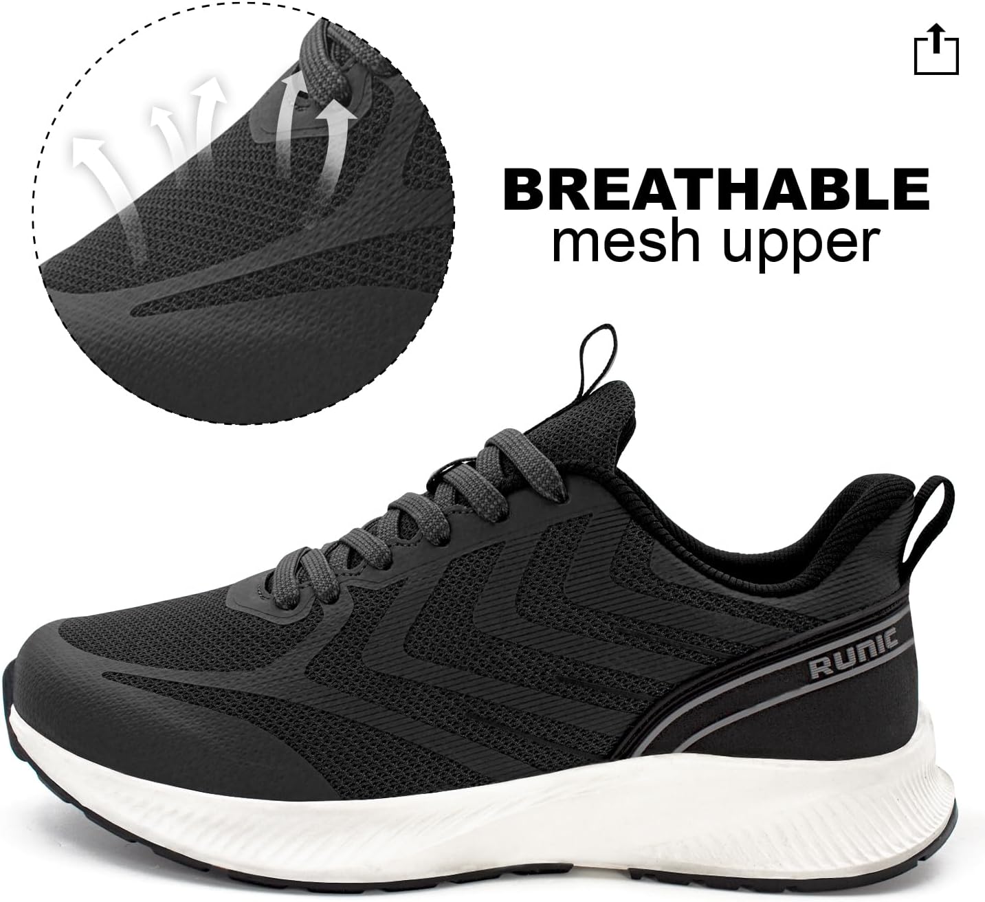 Wide Toe Box Sneakers for Women - Extra Wide Width Lightweight Running Shoes, Breathable Walking Tennis Shoes with Arch Support and Non-Slip Rubber Outsole - Image 4