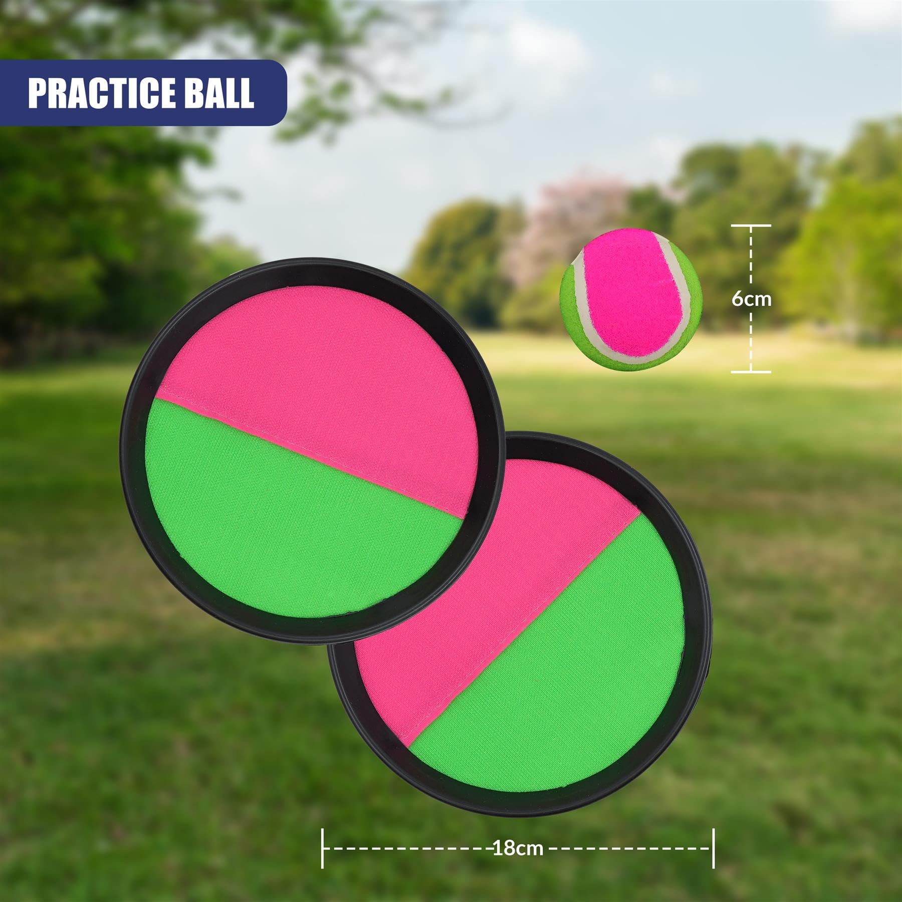 The Magic Toy Shop 6 Games in 1 Sports Set – 19 Pcs Bat, Racket, Toss, Catch, Ball & Frisbee, Indoor Outdoor Play – Lightweight, Builds Motor & Social Skills – Families, Camping, Beach, Garden & Park - 3
