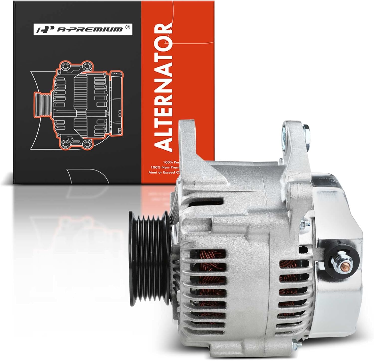 A-Premium Alternator Compatible with Chrysler Concorde, Intrepid 2002-2004 V6 2.7L & Dodge Intrepid 2002-2004 V6 2.7L, 12V 136Amp Clockwise 6-Groove Pulley, Replace# 4606822AA, 4608718AA