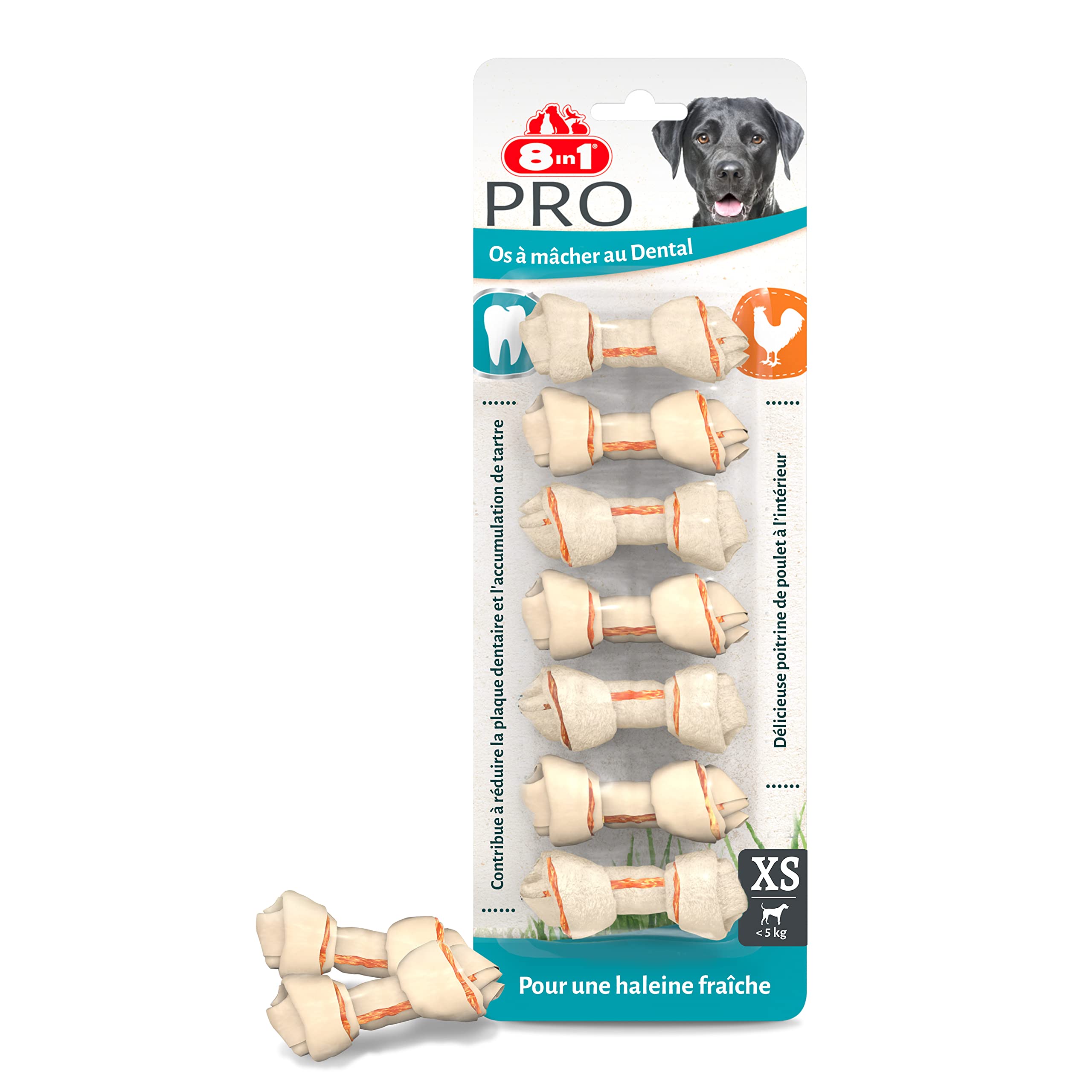 8in1 Dental Delights XS - Os à Mâcher Enrichi en Minéraux pour Chien de Petite Taille - 7 pièces
