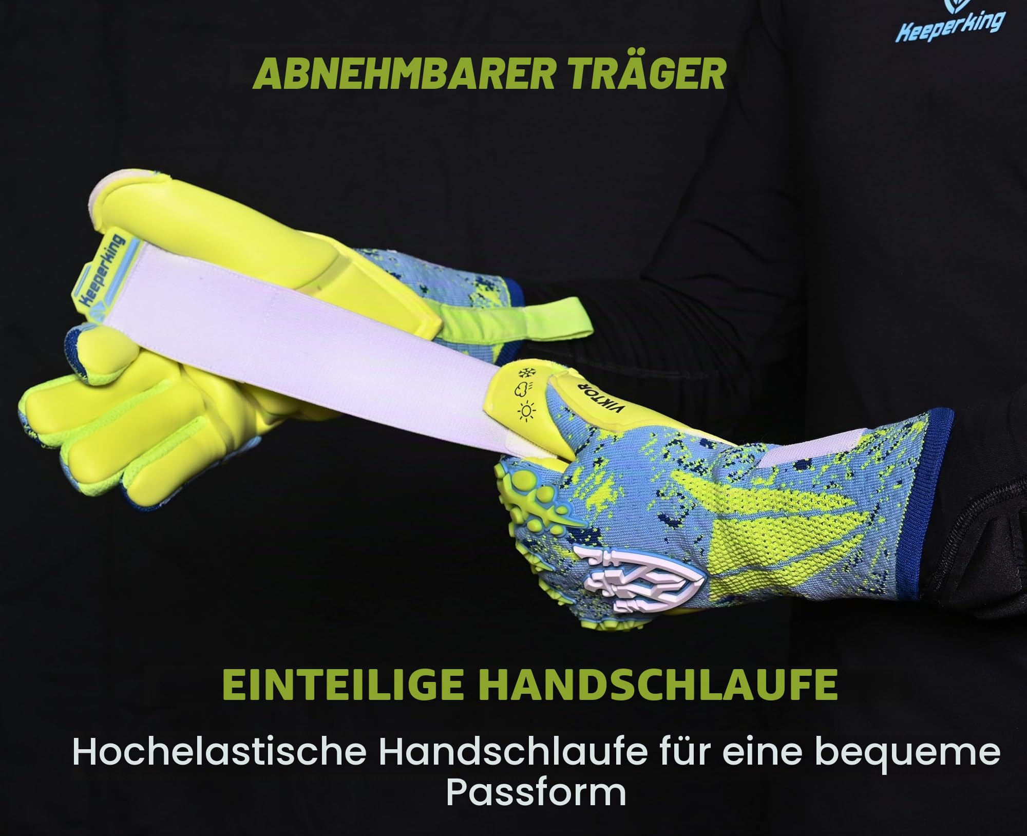 Keeperking Torwarthandschuhe für Erwachsene Junior Herren Unisex Fußball Profi Handschuhe Innennaht Großartiger Grip 4mm Fester Sitz Diverse Größe und Farben