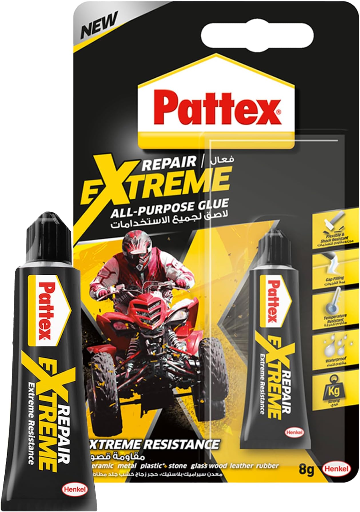 Repair Extreme Gel | All Purpose Clear Adhesive with Extreme Resistance | Flexible, Shock Resistant & Waterproof | Compatible with Metal, Ceramic, Rubber, Leather, Wood & More | 8g (Pack of 1)