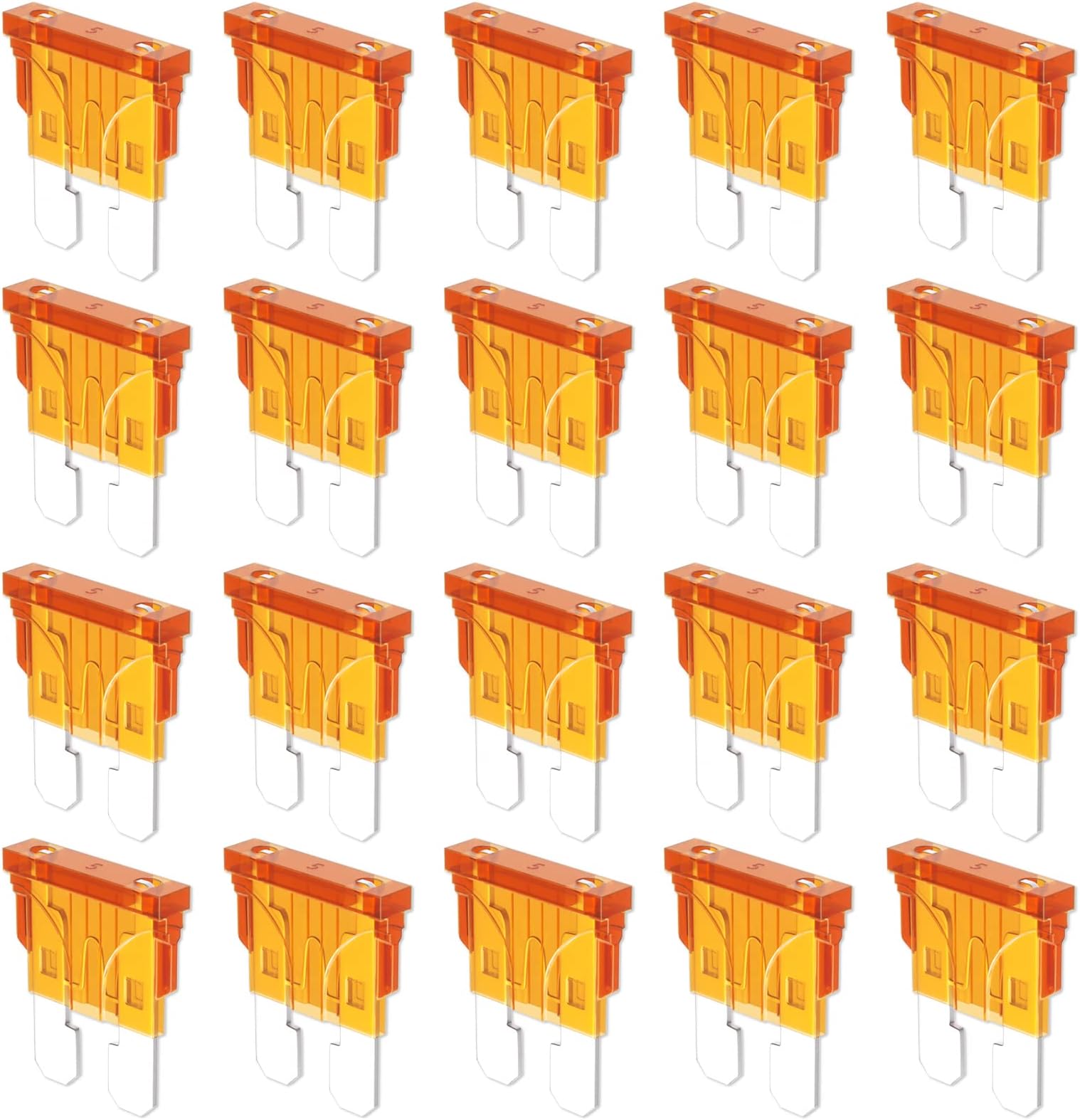 20 Pieces 5 AMP Standard Car Fuses, ATO ATC Blade Style Automotive Fuses for RV, Truck, Boat, SUV, Auto (5A/32V)