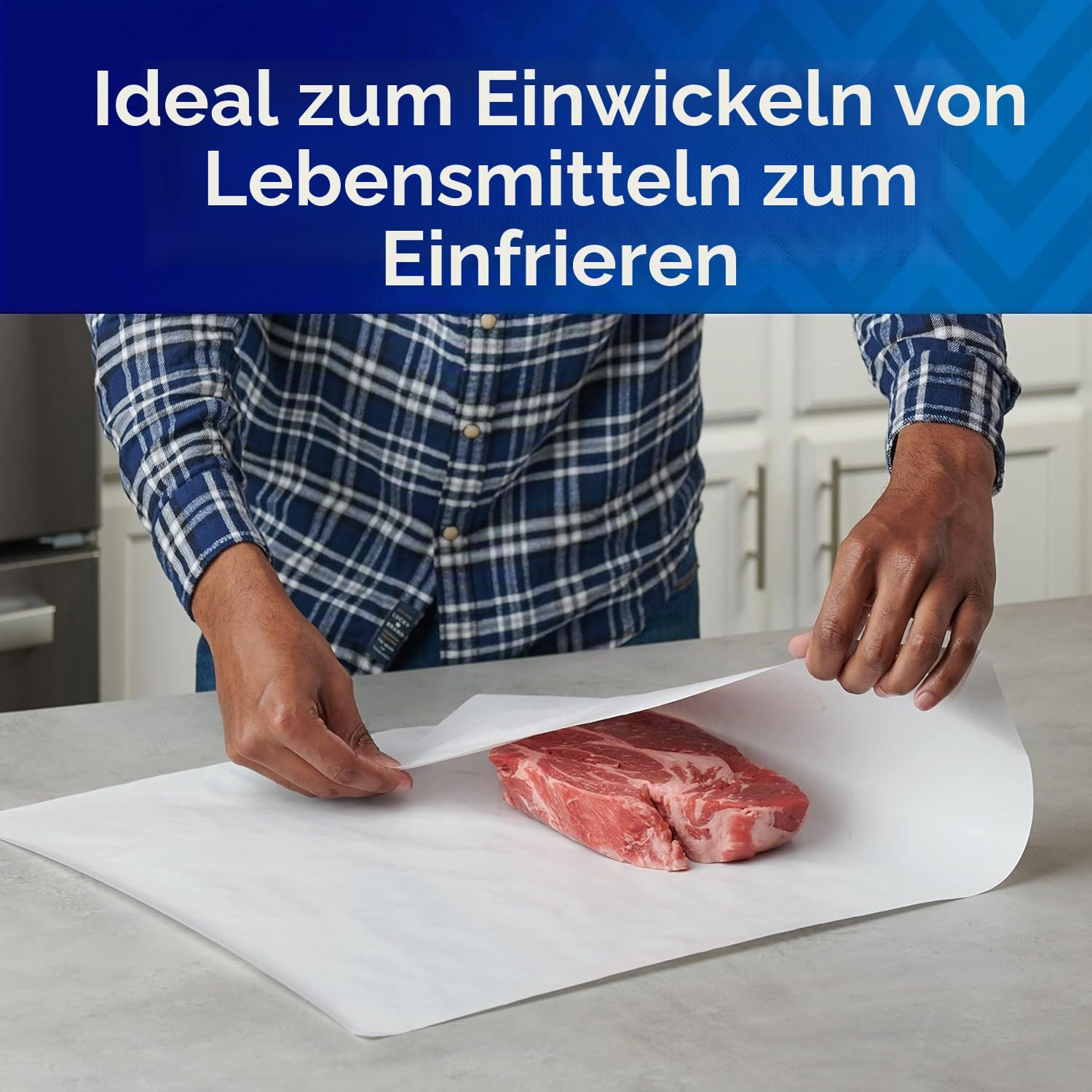 Reynolds Küchen kunststoffbeschichtetes Gefrierpapier | Bekämpfen Sie Gefrierbrand mit Reynolds Gefrierpapier | Perfekt für Kunst & Handwerk & Applikation | Packung mit 3 Rollen, 381 mm x 12 m