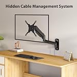 BONTEC Monitor Wall Mount for 13-42 Inch Screens Up to 19.8lbs, Single VESA Mount with Gas Spring Adjustable Tilt Swivel Rotation Arm, Full Motion Wall Bracket with Cable Management Fits 75/100/200