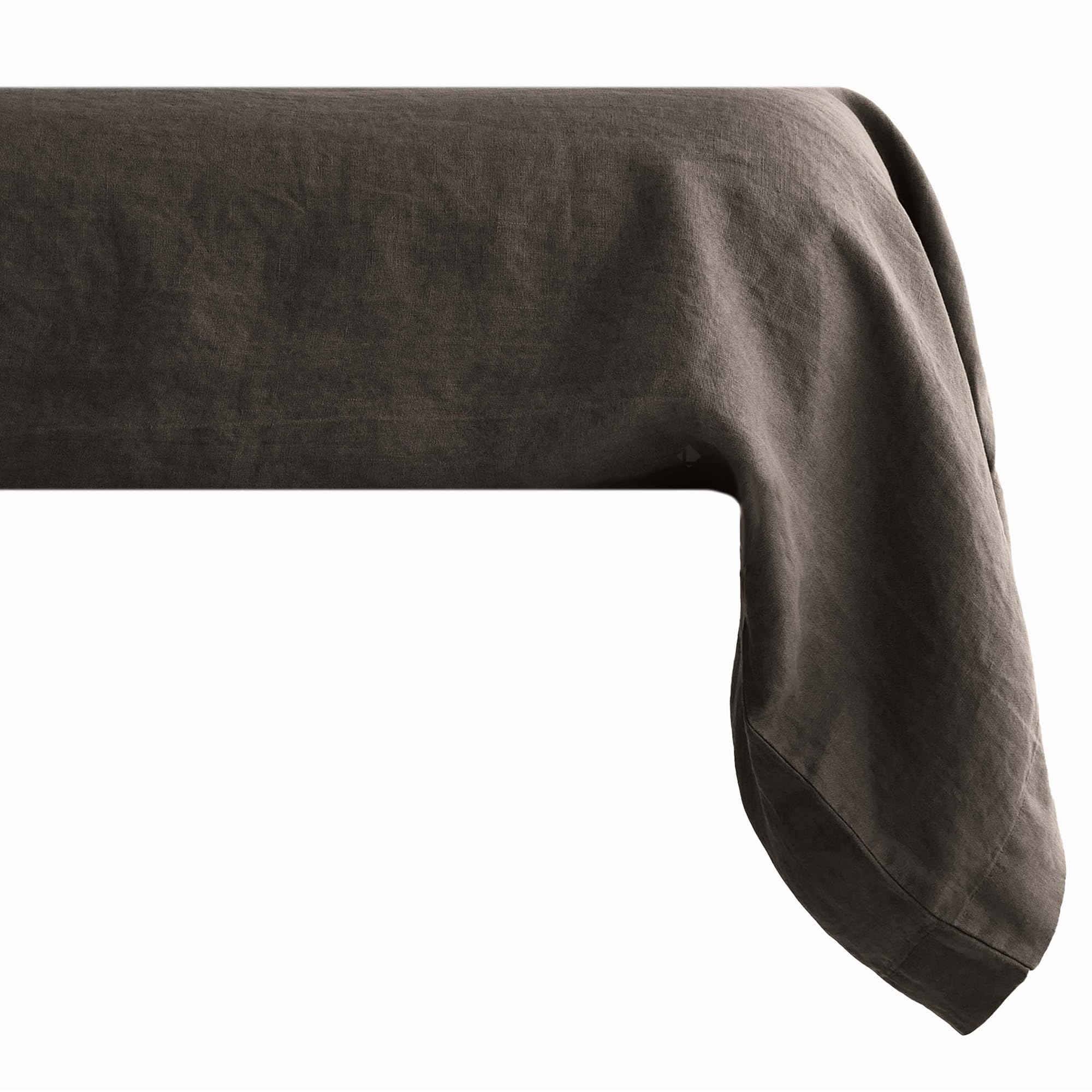 Funda de almohada lisa, 43 x 195 cm, 100% lino, lavado, color negro y café