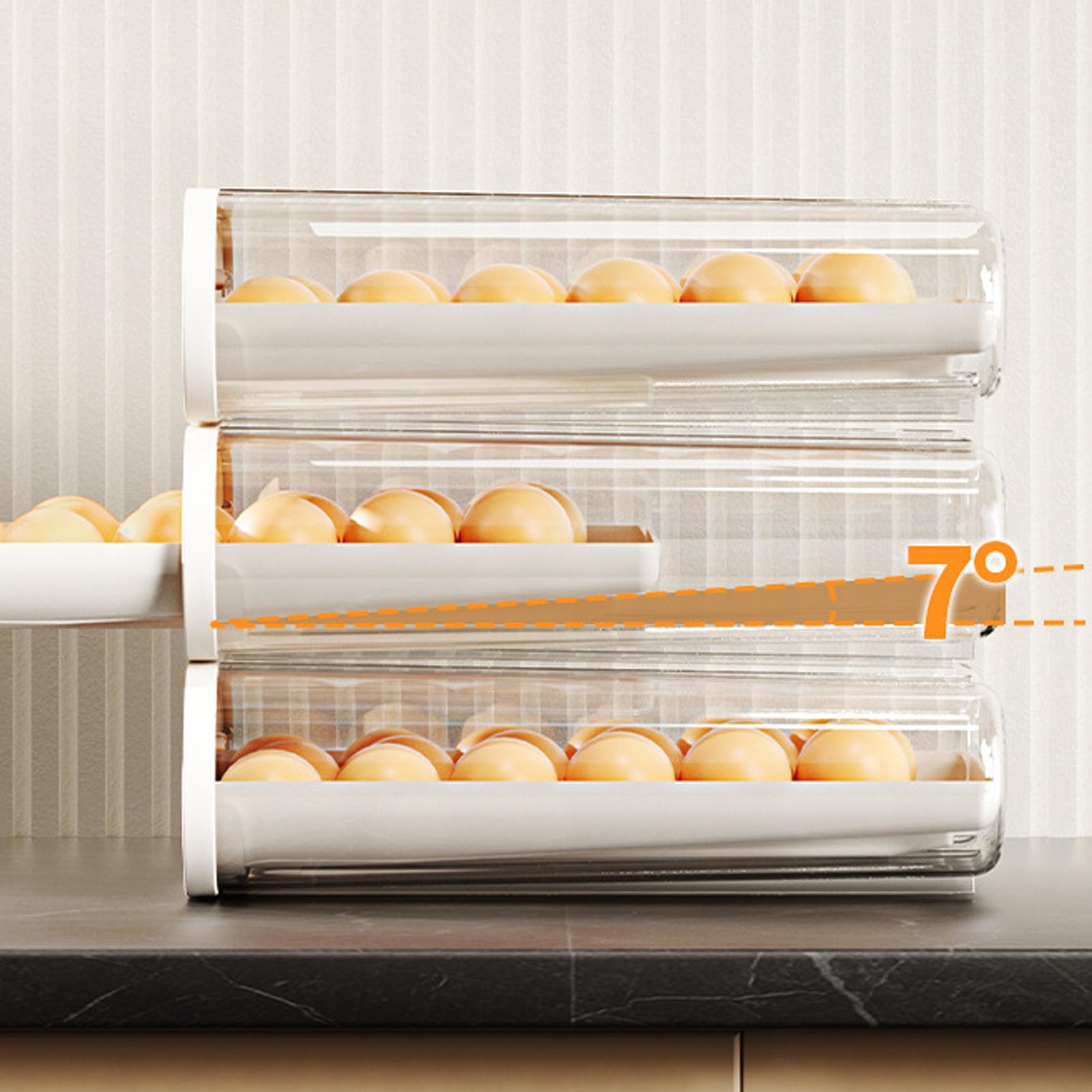 Mobestech 3 Vaschette Portauova Per Frigo – Contenitore Impilabile Salvaspazio